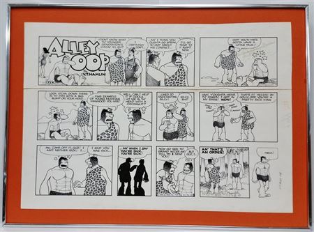 Sunday Comics Alley Oop Cartoon Ink Drawing