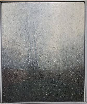 Rain on Window Landscape