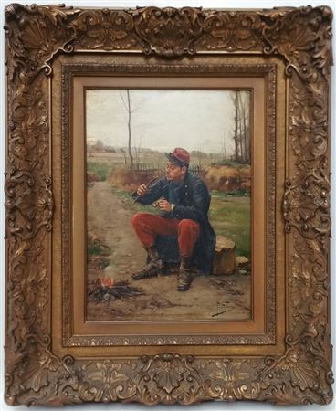 French Military Soldier Lighting Pipe