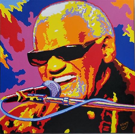 Ray Charles Blues R&B Rock Soul Musician Painting
