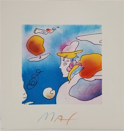 Hand Embellished Pop Art Man Lithograph