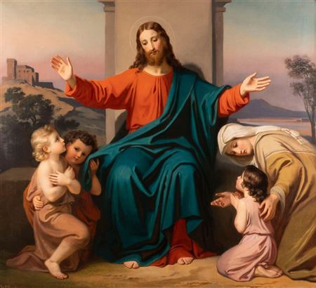 CHRISTUS SEGNET DIE KINDER by Melchior Paul Deschwanden - Auction record, sale price, and art valuation. Compare with similar artists and explore comparable artworks.