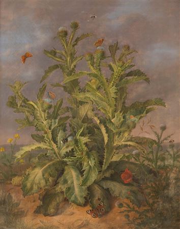 GROssES DISTELSTILLLEBEN MIT WIESENBLUMEN UND SCHMETTERLINGEN by Johann Georg Seitz - Auction record, sale price, and art valuation. Compare with similar artists and explore comparable artworks.