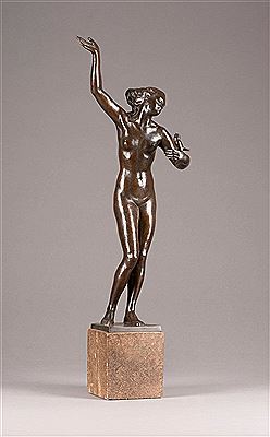 Female nude with a bird