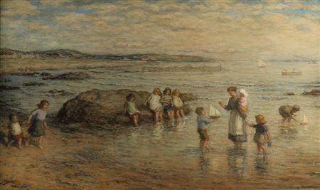 Children Playing on the Sea Shore