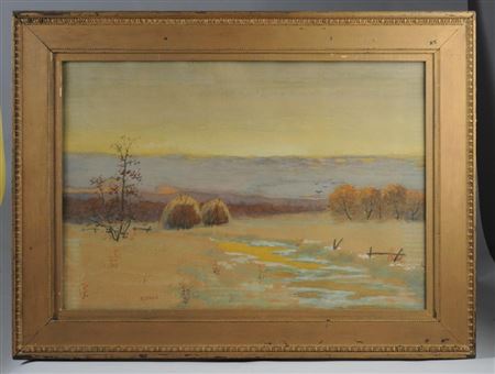 Autumn field at twilight