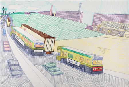 The Dan Ryan Expressway past 51st St, Toward 47th St , 1990