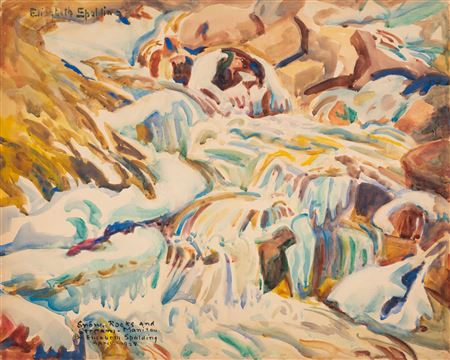 Snow, Rocks and Stream - Manitou, 1928