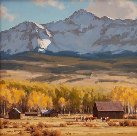 Beneath the Rockies by Jimmy Dyer - Auction record, sale price, and art valuation. Compare with similar artists and explore comparable artworks.