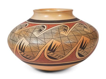 Polychrome Pottery Jar, with Migration Pattern