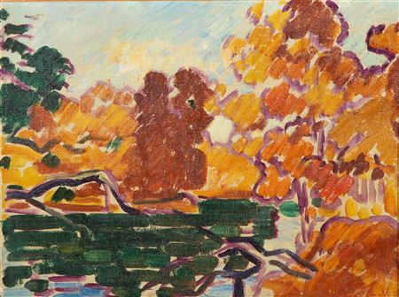 Paysage d'automne au bord de la rivière