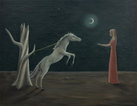 Untitled (Woman with Tethered Horse and Moon), 1947