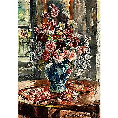 BLUMENSTÜCK IN FAYENCE-VASE