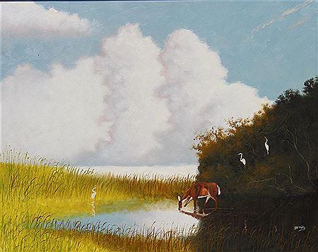 A deer in a landscape.