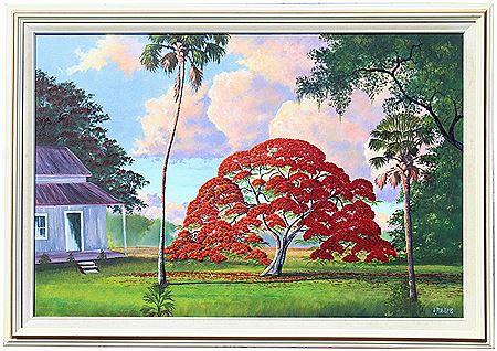 A royal poinciana tree. by Livingston Roberts - Auction record, sale price, and art valuation. Compare with similar artists and explore comparable artworks.
