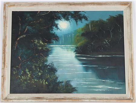 Early Florida Highwayman moonlit inlet scene