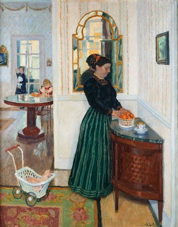 Young woman in her interior