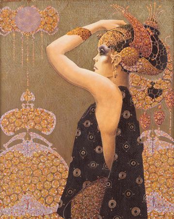 Young woman with a fantastic headdress