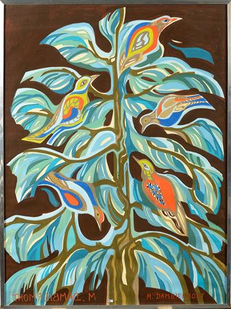 Project of tapestry "The tree with birds"
