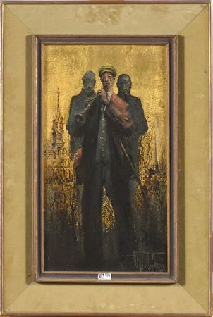 Clarinetists on a golden background