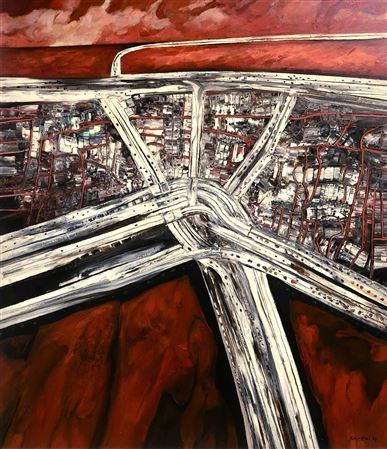 No. 25 Motorway / City by Robert Ellis - Auction record, sale price, and art valuation. Compare with similar artists and explore comparable artworks.