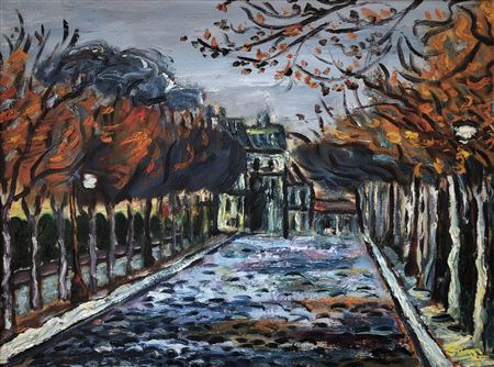Sample artwork by Sam Cairncross (1913 - 1976), known for street scene, still life, figure, portrait painting - View similar artists and auction records