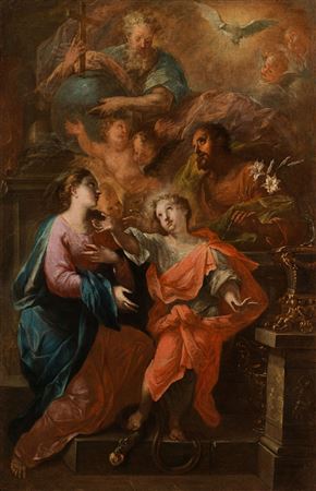 Heavenly and earthly Trinity by Johan Georg Bergmuller - Auction record, sale price, and art valuation. Compare with similar artists and explore comparable artworks.