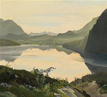 Lake Altaussee with view of the Dachstein