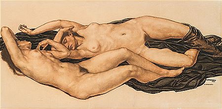 Two lying nudes