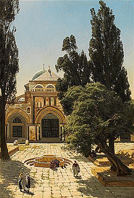 View of the Al-Aksa mosque on the Temple Mount in Jerusalem