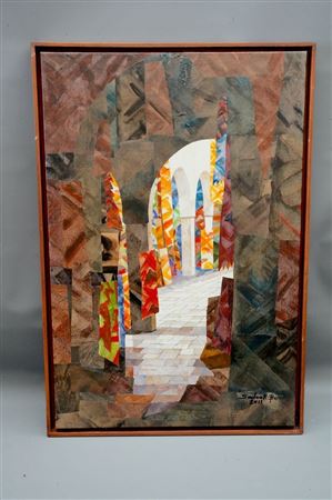 Market with colored fabrics. by Brahim Sadouk - Auction record, sale price, and art valuation. Compare with similar artists and explore comparable artworks.