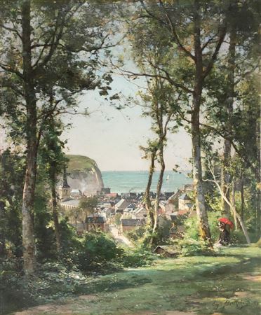 Walk on the heights of Etretat - 1897