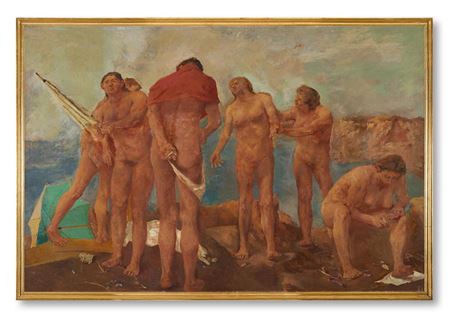 "Bagnanti" 1939 by Fausto Calogero Pirandello - Auction record, sale price, and art valuation. Compare with similar artists and explore comparable artworks.