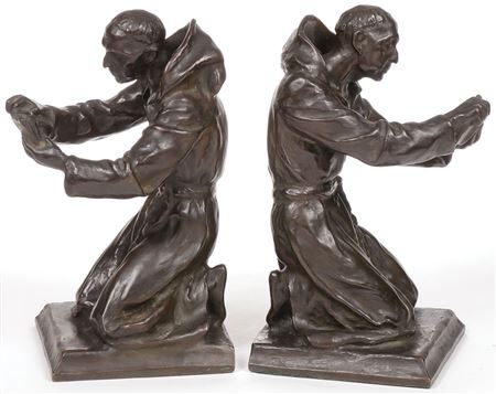 Praying Monks - a pair of bookends