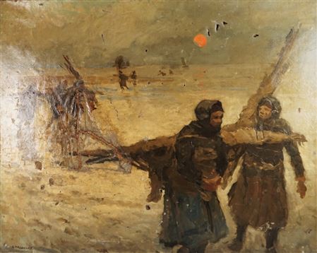 "Retour de pêche à la crevette. Boulogne"
