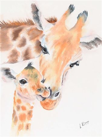 'GIRAFFE WITH HER CALF' by Lorraine Kidd - Auction record, sale price, and art valuation. Compare with similar artists and explore comparable artworks.