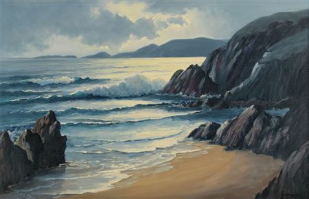 'SLEA HEAD, DUNMORE POINT, WEST KERRY' by William Henry Burns - Auction record, sale price, and art valuation. Compare with similar artists and explore comparable artworks.