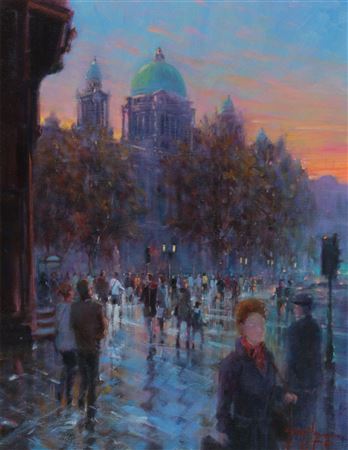 'EARLY TWILIGHT, DONEGALL SQUARE, BELFAST'