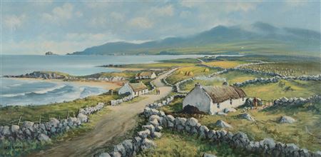'NEAR MALIN HEAD, DONEGAL' by William Henry Burns - Auction record, sale price, and art valuation. Compare with similar artists and explore comparable artworks.