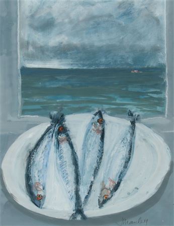 Sample artwork by James Manley (Born 1934), known for painting - View similar artists and auction records