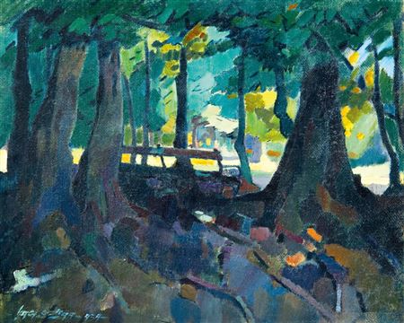 Park in Nagybánya (Baia Mare), 1939