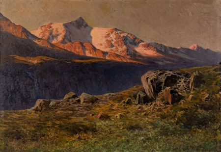 Mountain landscape - oil/canvas