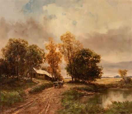 Landscape with House and Horse-Drawn Vehicle