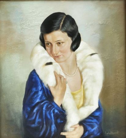 Portrait of a lady with ermine fur by Carla Merck - Auction record, sale price, and art valuation. Compare with similar artists and explore comparable artworks.