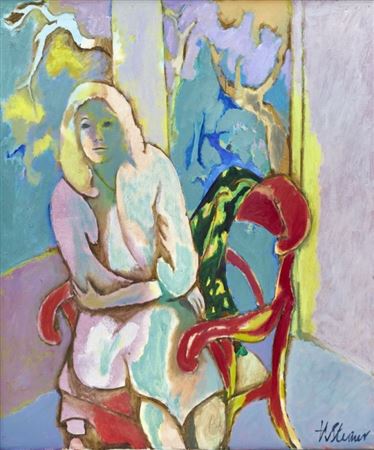 Lady in the red chair