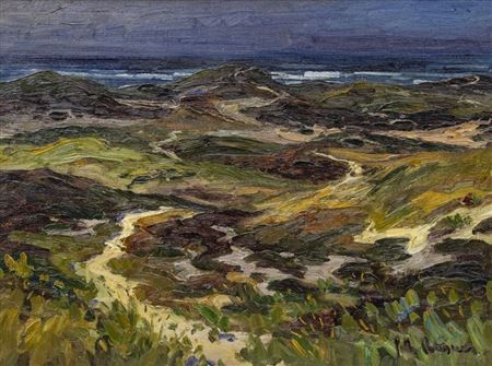 Sample artwork by Gunther Petersen (1920 - 2014), known for landscape painting, teaching - View similar artists and auction records