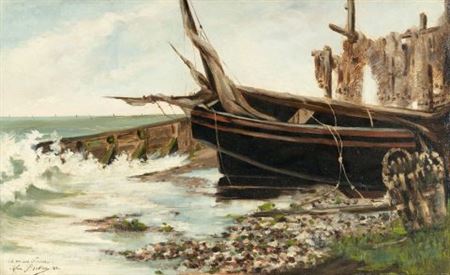 Fishing boats in a bay