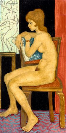 Girl with Red Backdrop, 1972