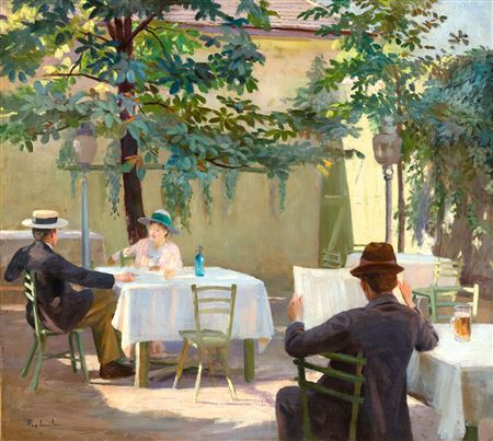 Garden Inn, c. 1910 by Emil Pap - Auction record, sale price, and art valuation. Compare with similar artists and explore comparable artworks.