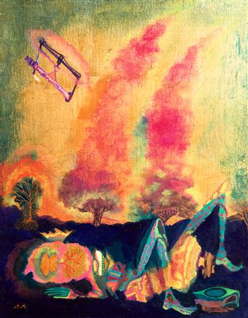 Pine of the Soul Blowing Away the Saw, 1987 by Aladar Almasy - Auction record, sale price, and art valuation. Compare with similar artists and explore comparable artworks.